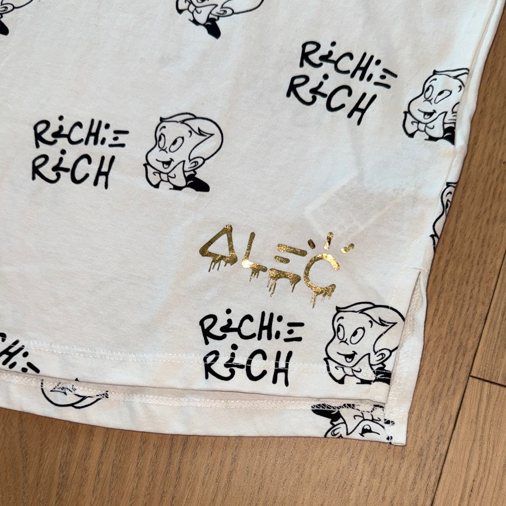 Forever 21 x Alec Monopoly White Richie Rich Cartoon Logo Pocket Tee XL  NWT - Picture 5 of 10